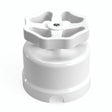 Comutador de escada em porcelana com botão — Branco / Branco