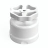 Comutador de escada em porcelana com botão — Branco / Branco