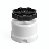 Comutador de escada em porcelana com botão — Branco / Preto