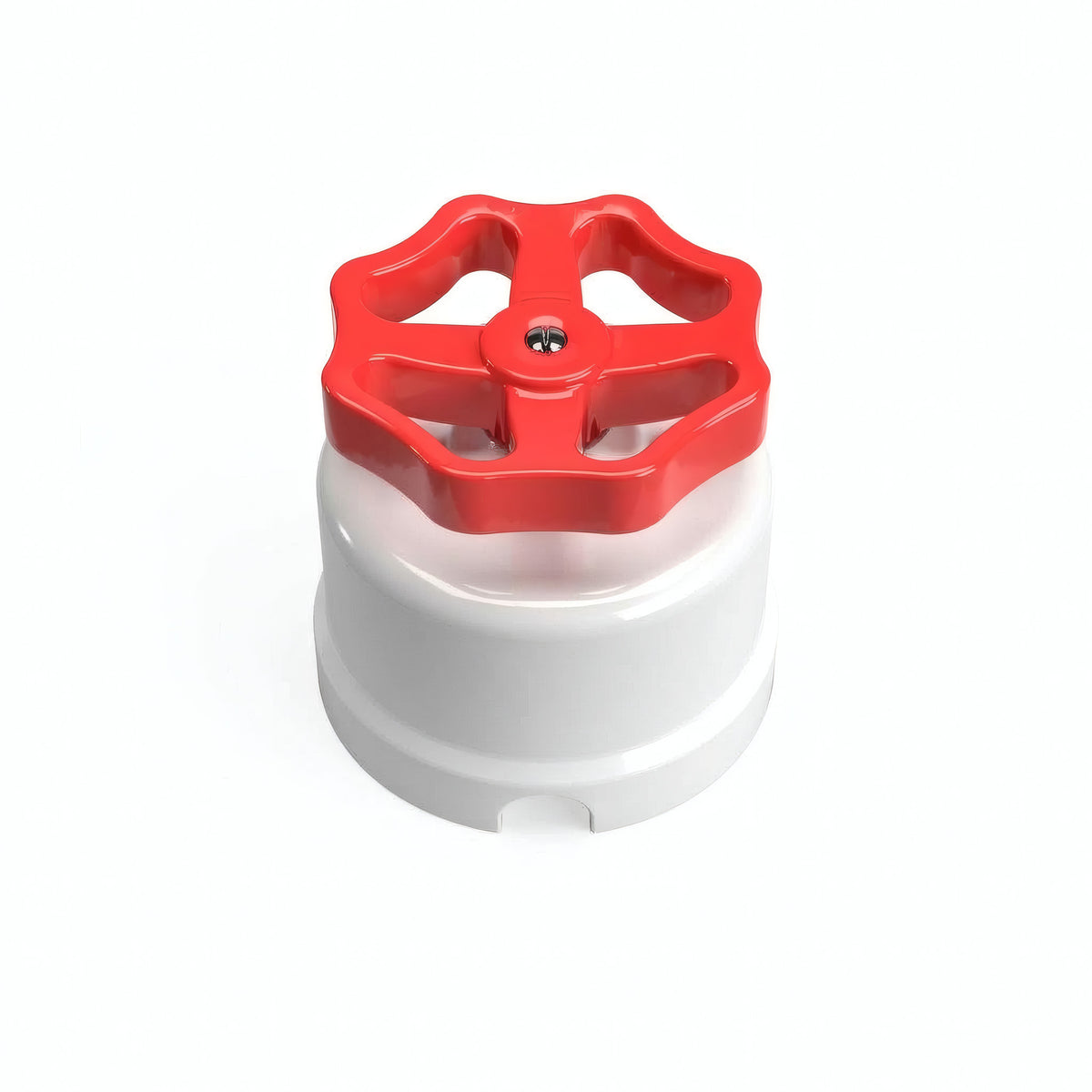 Comutador de escada em porcelana com botão — Branco / Vermelho