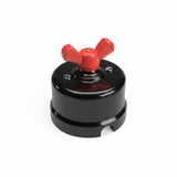 Comutador de escada em porcelana com porca borboleta — Preto / Vermelho