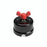Comutador de escada em porcelana com porca borboleta — Preto / Vermelho