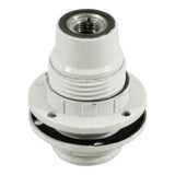 Casquilho E14 em baquelite com anel duplo — Branco