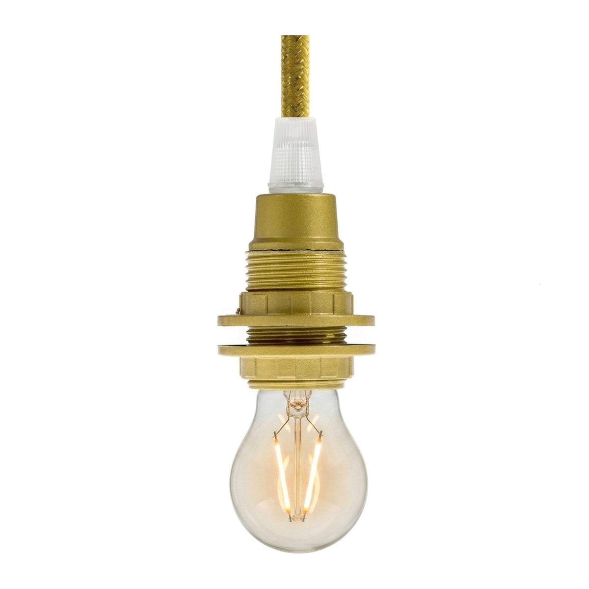 Casquilho E14 em baquelite com anel duplo — Dourado