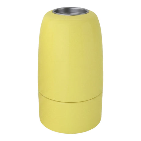 Casquilho E14 em porcelana — Amarelo