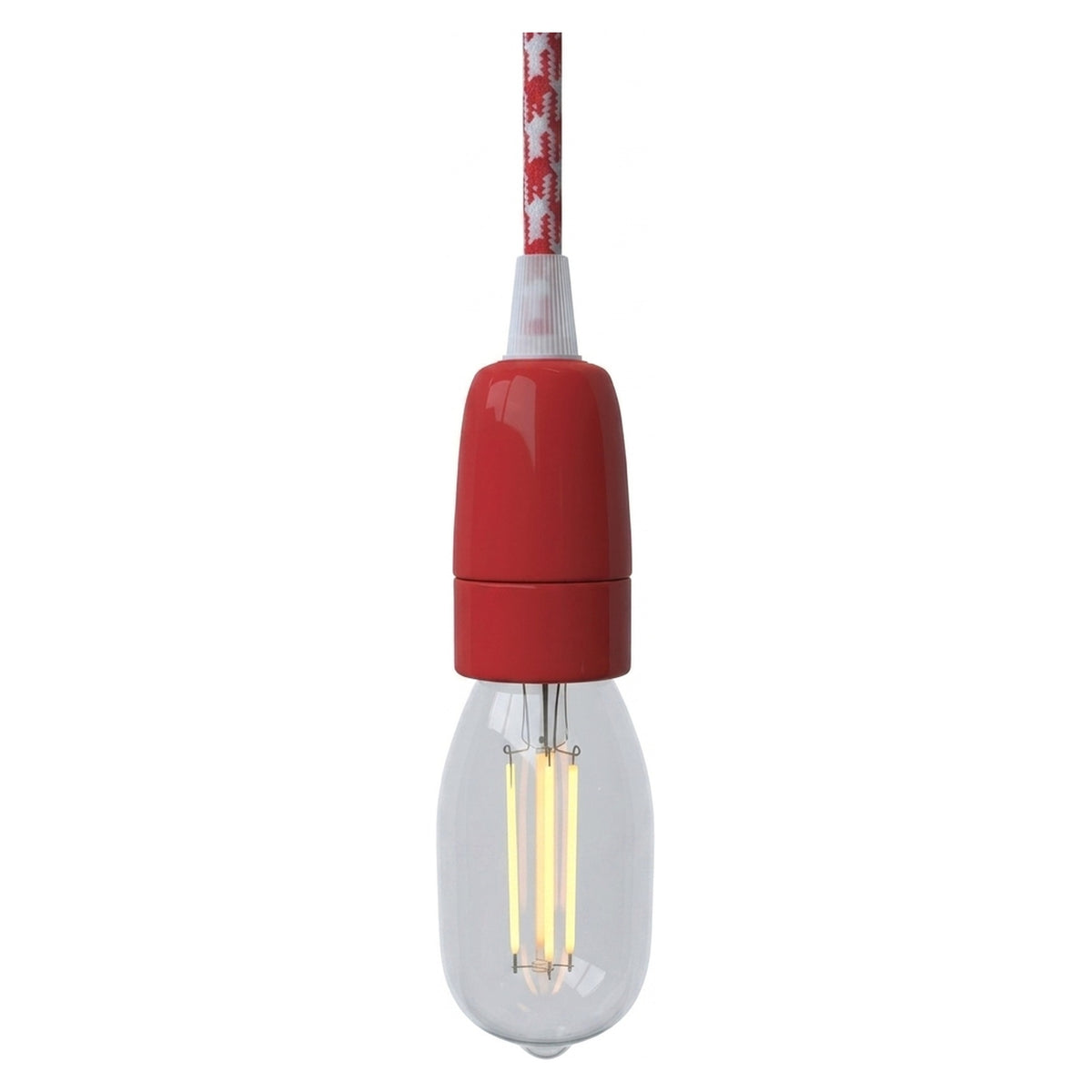 Casquilho E14 em porcelana — Vermelho