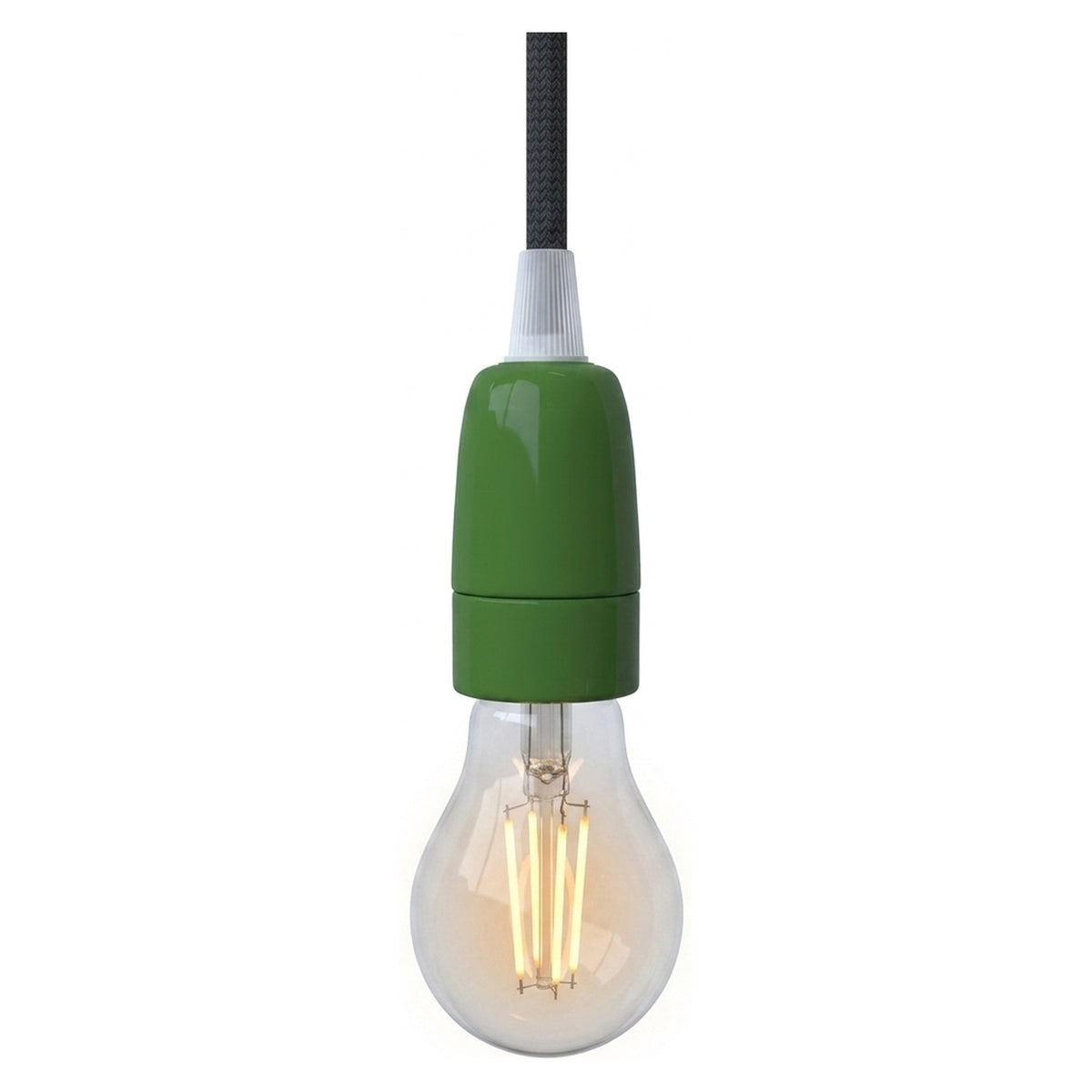 Casquilho E14 em porcelana — Verde