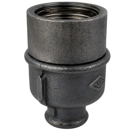 Kit de casquilho E27 com anel sobre acessório 1/2'' (15x21mm) fêmea em ferro fundido preto económico