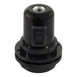 Casquilho E27 em baquelite com anel duplo e interruptor — Preto