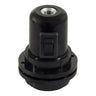 Casquilho E27 em baquelite com anel duplo e interruptor — Preto