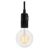 Casquilho E27 em baquelite com interruptor — Preto