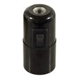 Casquilho E27 em baquelite com interruptor — Preto