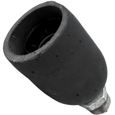 Kit de casquilho E27 em betão antracite sobre acessório macho em ferro fundido galvanizado