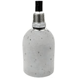 Kit de casquilho E27 em betão cinzento-claro sobre acessório 1/2'' (15x21mm) macho em ferro fundido galvanizado