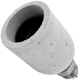 Kit de casquilho E27 em betão cinzento-claro sobre acessório macho em ferro fundido galvanizado