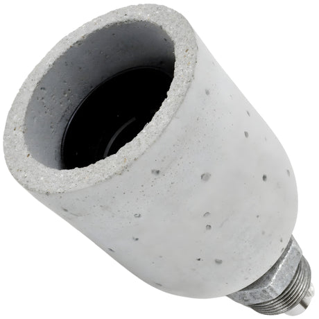 Kit de casquilho E27 em betão cinzento-claro sobre acessório macho em ferro fundido galvanizado