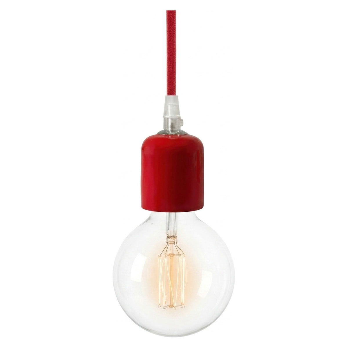 Casquilho E27 em cerâmica — Vermelho
