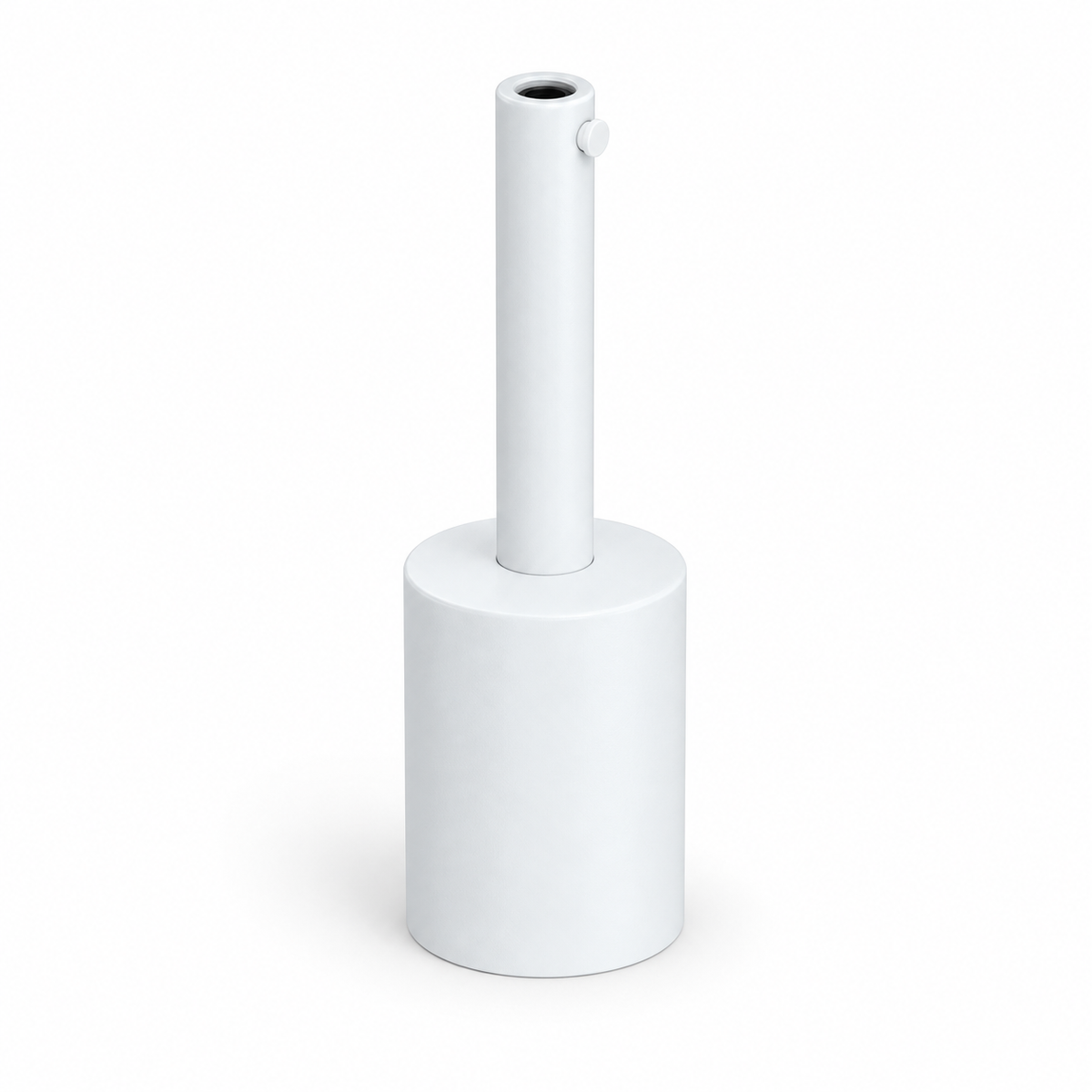 Kit de casquilho E27 cilíndrico em metal — prensa-cabo de 7 cm — branco mate — vista 1