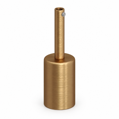 Kit de casquilho E27 cilíndrico em metal — prensa-cabo de 7 cm — acabamento bronze acetinado — vista 1