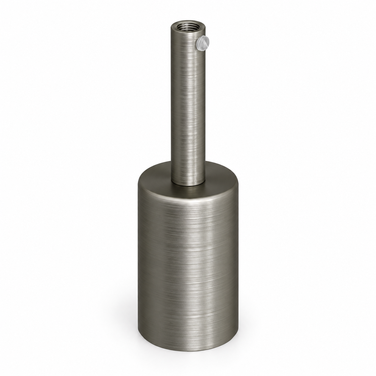 Kit de casquilho E27 cilíndrico em metal — prensa-cabo de 7 cm — acabamento titânio acetinado — vista 1