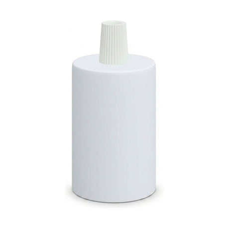 Casquilho E27 cilíndrico em metal — Cónico em plástico / Branco mate