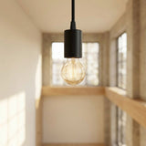 Casquilho E27 cilíndrico em metal — Cilíndrico em metal / Preto