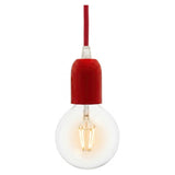 Casquilho E27 semiesférico em metal — Vermelho