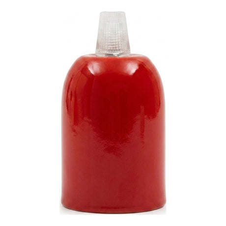 Casquilho E27 semiesférico em metal — Vermelho