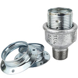 Kit de casquilho E27 em metal brilhante, Metal prateado, rosca macho, acessório em ferro fundido galvanizado
