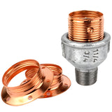 Kit de casquilho E27 em metal brilhante, Metal cobre, rosca macho, acessório em ferro fundido galvanizado