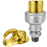Kit de casquilho E27 em metal brilhante, Metal latão 1/2'' (15x21mm) macho, acessório em ferro fundido galvanizado