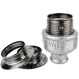 Kit de casquilho E27 em metal brilhante, Metal preto 1/2'' (15x21mm) fêmea, acessório em ferro fundido galvanizado