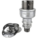Kit de casquilho E27 em metal brilhante, Metal preto 1/2'' (15x21mm) macho, acessório em ferro fundido galvanizado