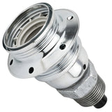 Kit de casquilho E27 em metal brilhante prateado sobre acessório macho em ferro fundido galvanizado
