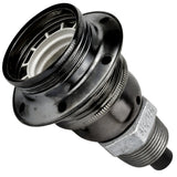 Kit de casquilho E27 em metal brilhante preto sobre acessório macho em ferro fundido galvanizado
