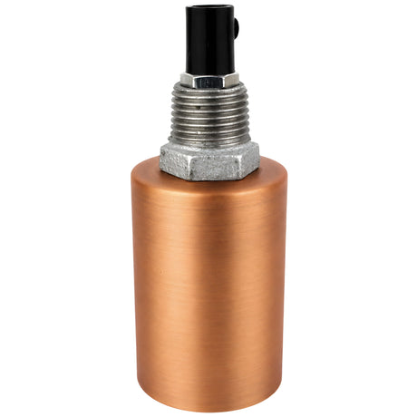 Kit de casquilho E27 em metal liso cobre sobre acessório 1/2'' (15x21mm) macho em ferro fundido galvanizado