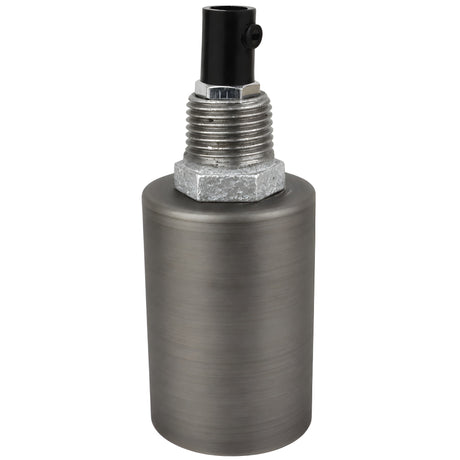 Kit de casquilho E27 em metal liso cinzento sobre acessório 1/2'' (15x21mm) macho em ferro fundido galvanizado