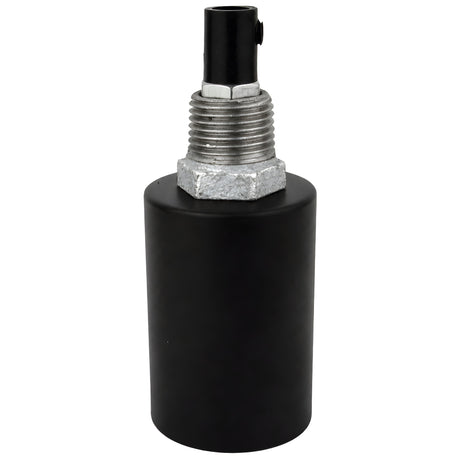 Kit de casquilho E27 em metal liso preto sobre acessório 1/2'' (15x21mm) macho em ferro fundido galvanizado