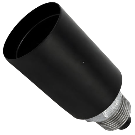 Kit de casquilho E27 em metal liso preto sobre acessório macho em ferro fundido galvanizado