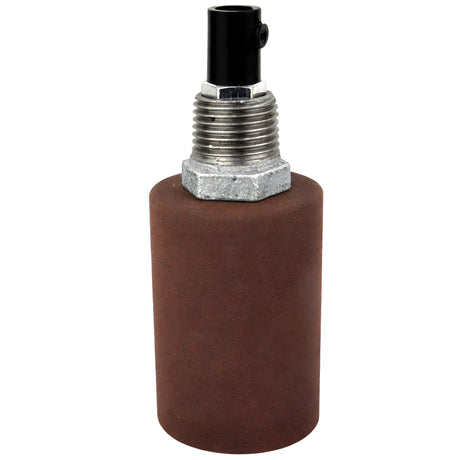 Kit de casquilho E27 em metal liso ferrugem sobre acessório 1/2'' (15x21mm) macho em ferro fundido galvanizado