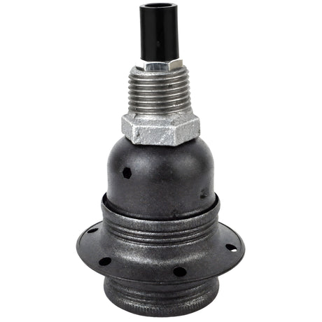 Kit de casquilho E27 em metal mate cinzento sobre acessório 1/2'' (15x21mm) macho em ferro fundido galvanizado