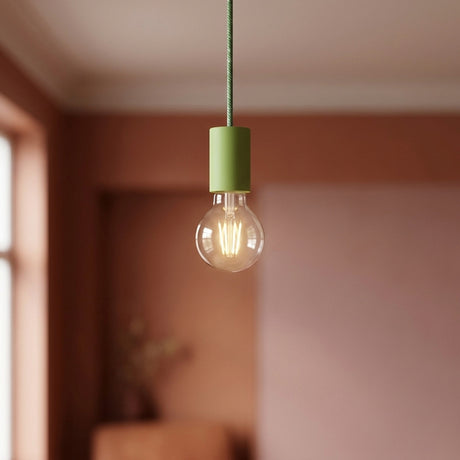 Casquilho E27 em metal pastel — Verde relva
