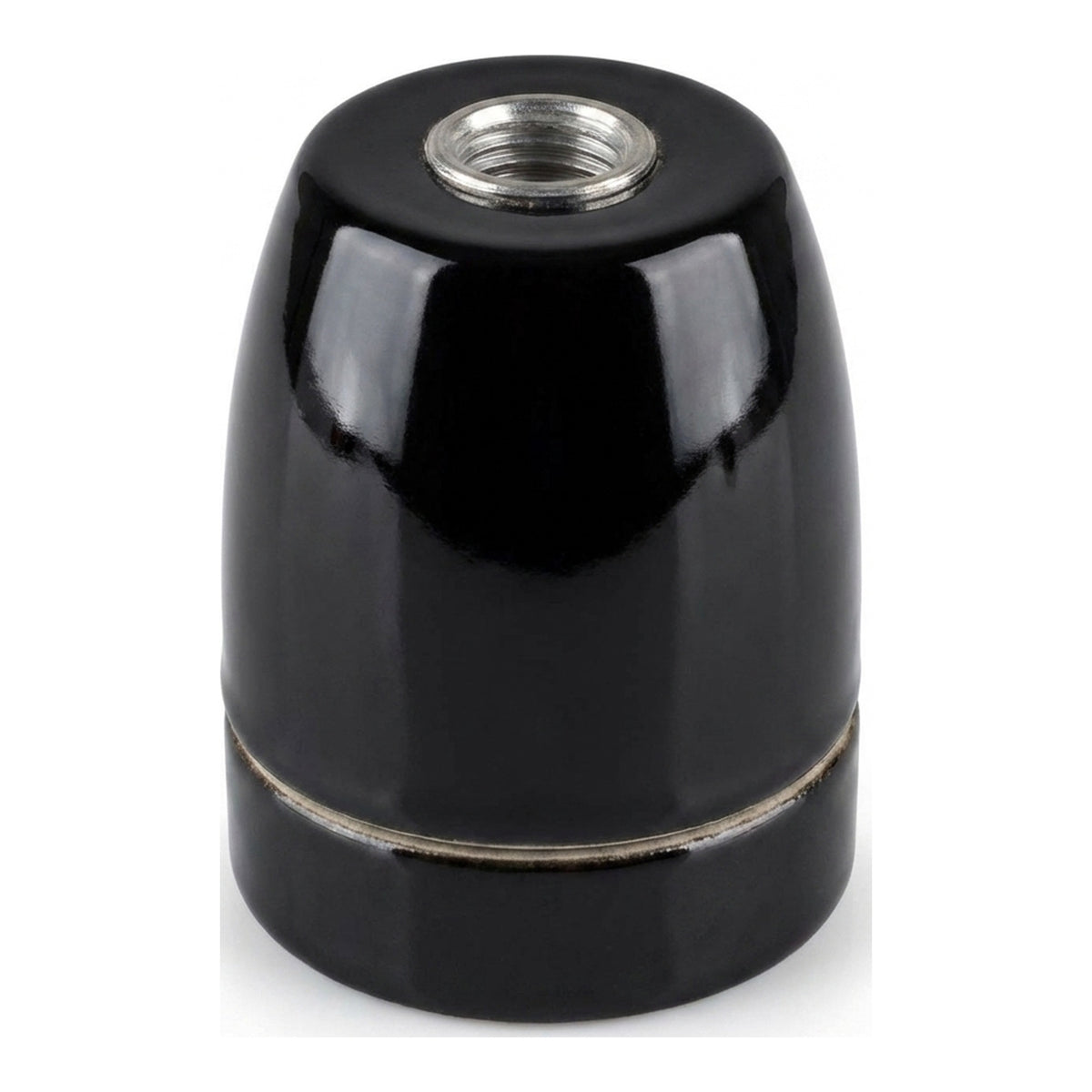 Casquilho E27 em porcelana — Preto
