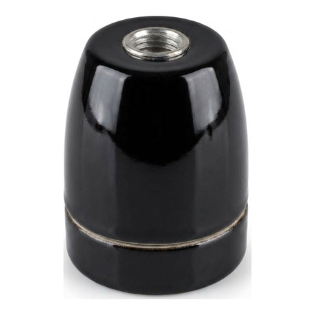 Casquilho E27 em porcelana — Preto