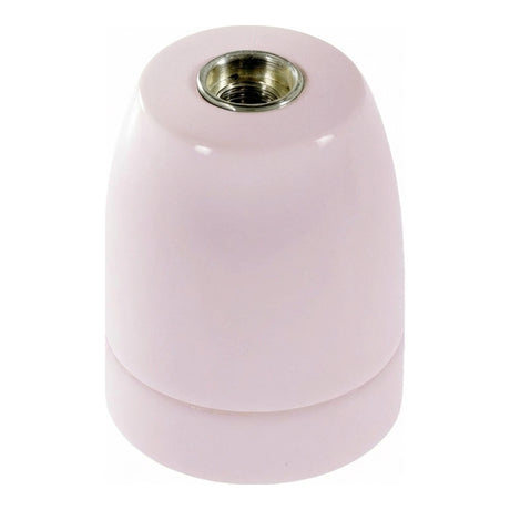 Casquilho E27 em porcelana — Rosa antigo