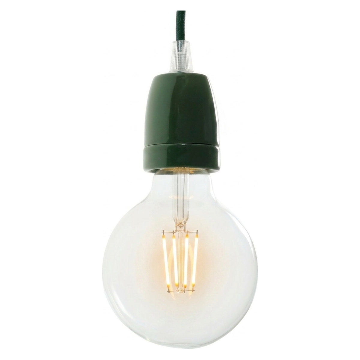 Casquilho E27 em porcelana — Verde