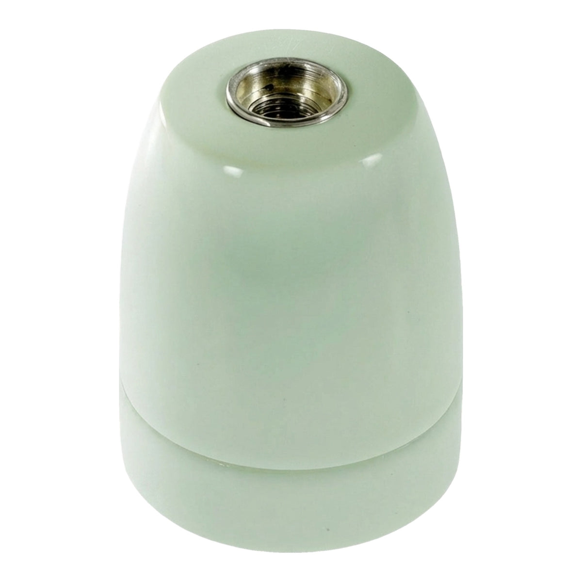Casquilho E27 em porcelana — Verde sálvia