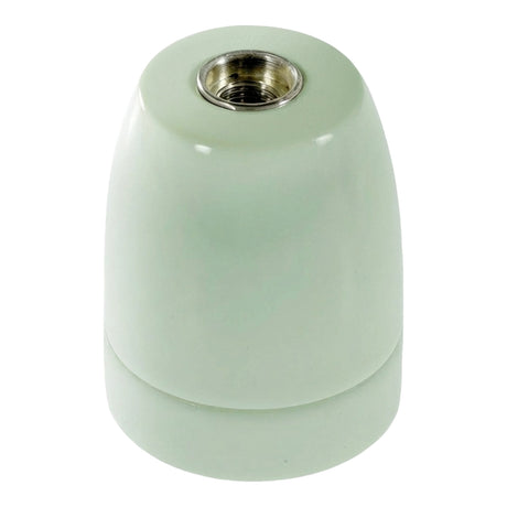 Casquilho E27 em porcelana — Verde sálvia
