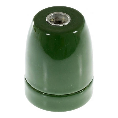 Casquilho E27 em porcelana — Verde