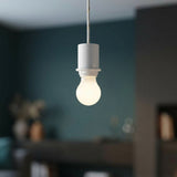 Casquilho E27 semirroscado em metal — Branco mate